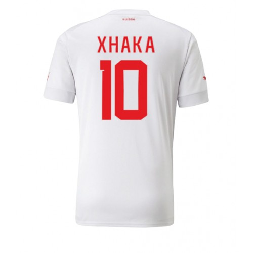 Switzerland Granit Xhaka #10 Replica Away Shirt World Cup 2022 Short Sleeve